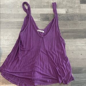 Free People Deep Purple Drapey V-Neck Tank